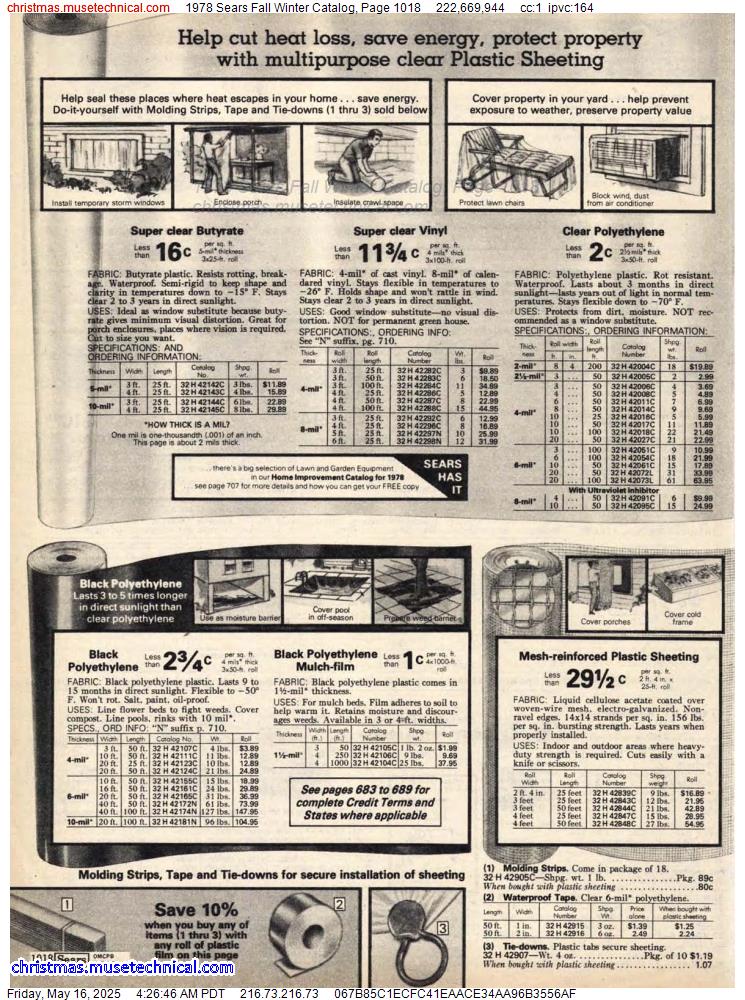 1978 Sears Fall Winter Catalog, Page 1018