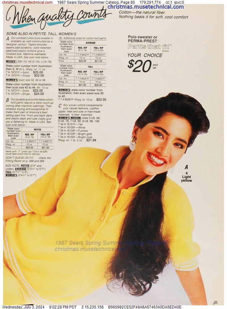 1987 Sears Spring Summer Catalog, Page 85