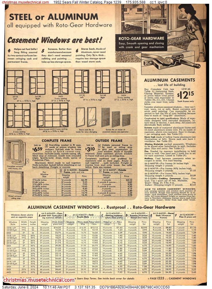 1952 Sears Fall Winter Catalog, Page 1239