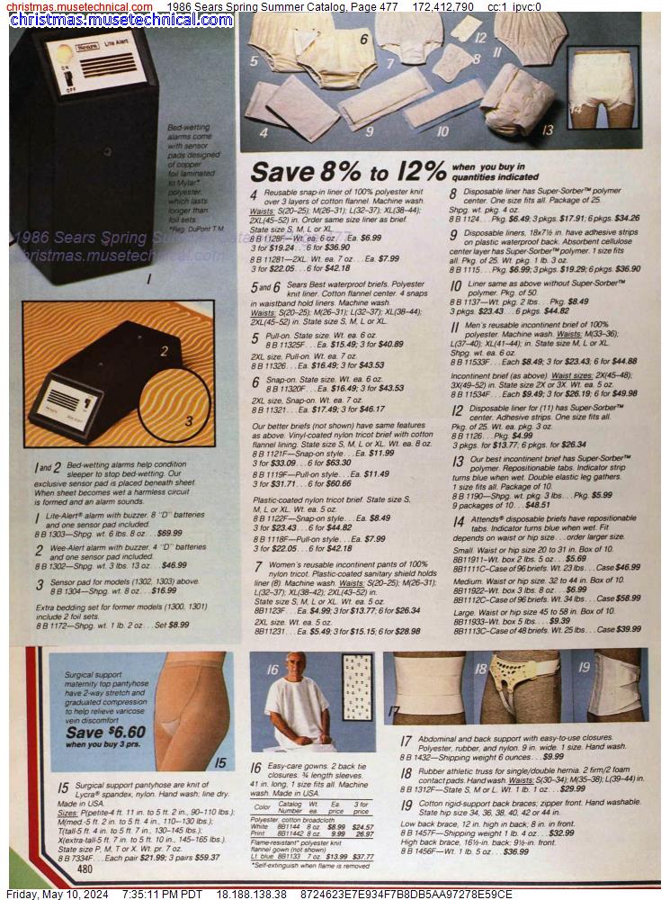 1986 Sears Spring Summer Catalog, Page 477