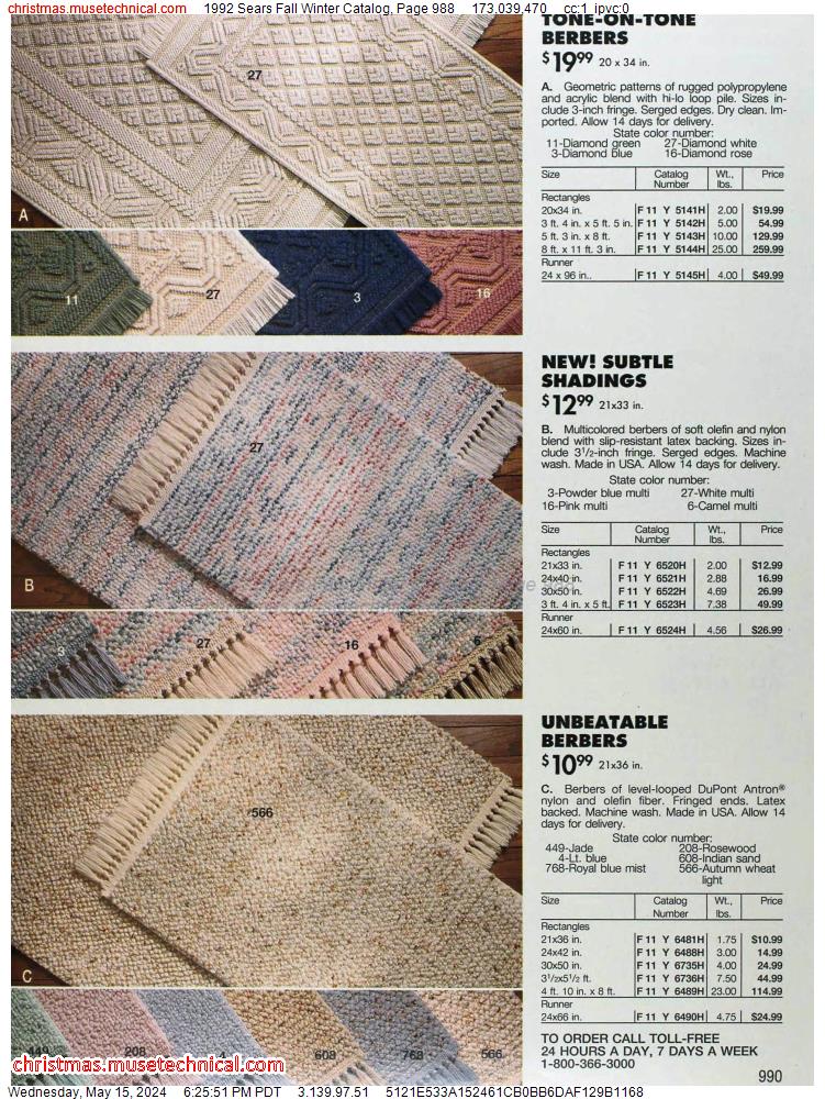1992 Sears Fall Winter Catalog, Page 988