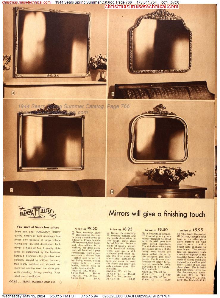 1944 Sears Spring Summer Catalog, Page 766
