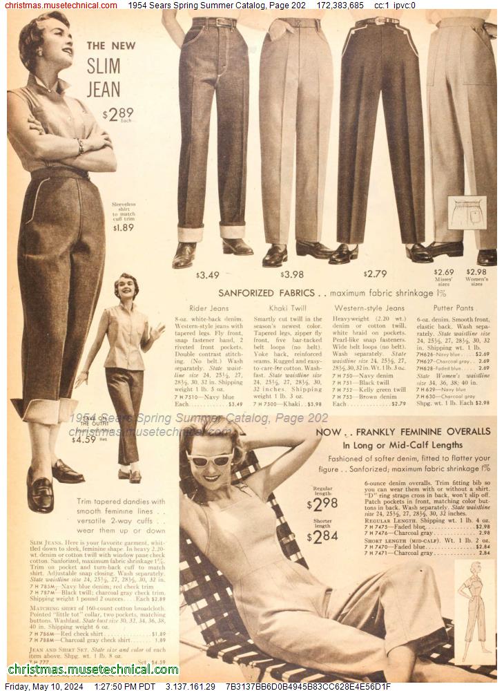 1954 Sears Spring Summer Catalog, Page 202