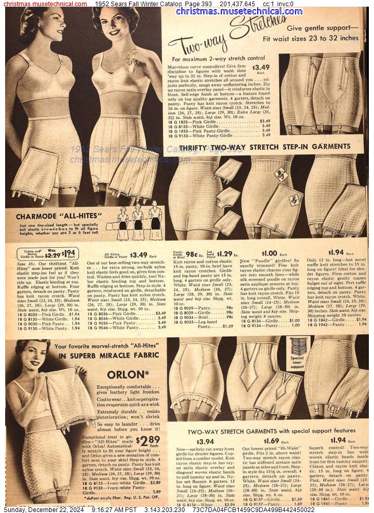 1952 Sears Fall Winter Catalog, Page 393