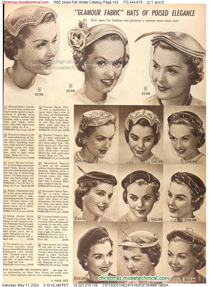 1955 Sears Fall Winter Catalog, Page 143