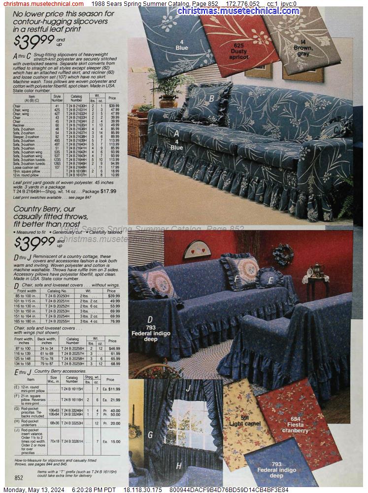 1988 Sears Spring Summer Catalog, Page 852