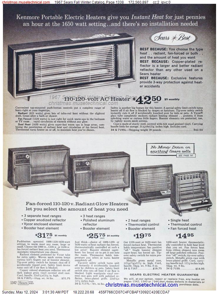 1967 Sears Fall Winter Catalog, Page 1338