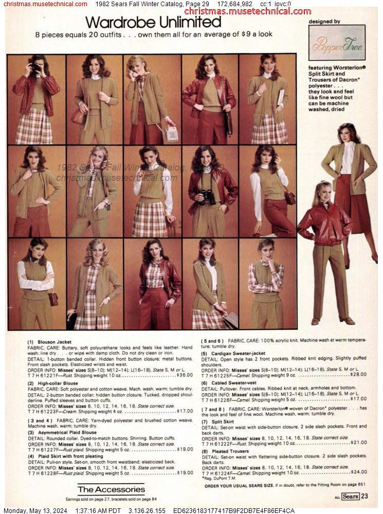 1982 Sears Fall Winter Catalog, Page 29