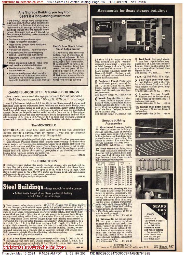 1975 Sears Fall Winter Catalog, Page 797