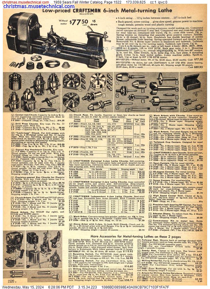 1959 Sears Fall Winter Catalog, Page 1522