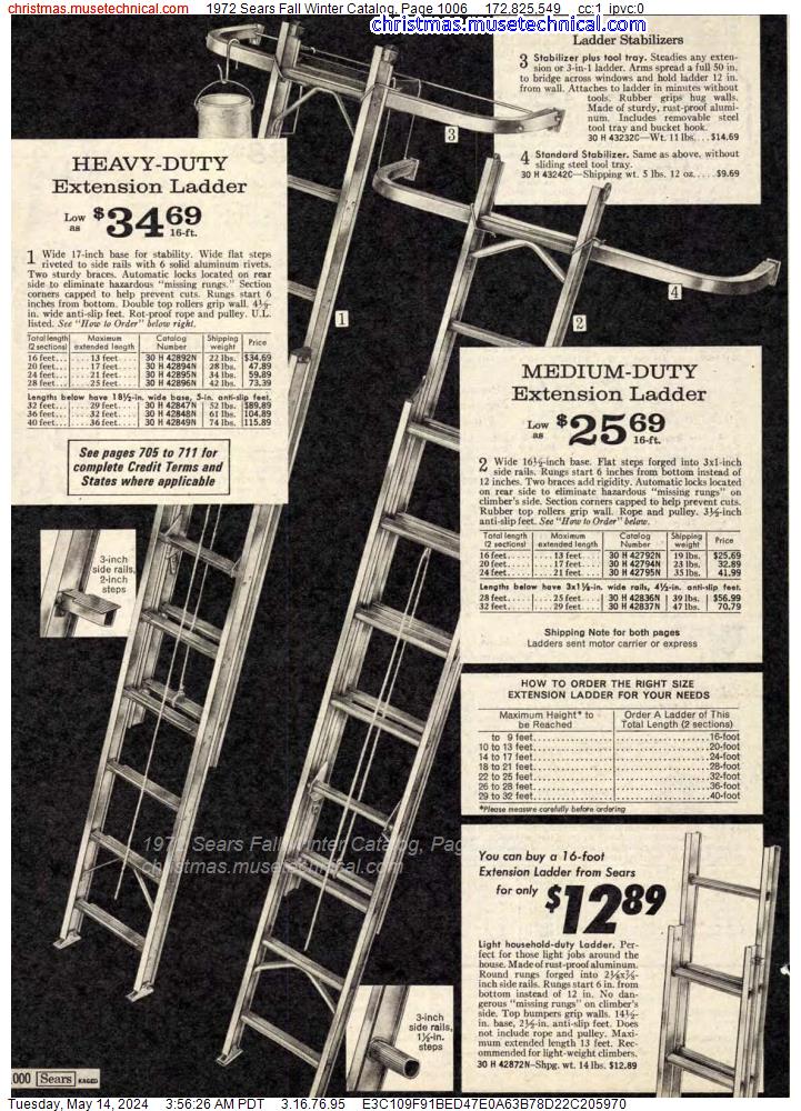 1972 Sears Fall Winter Catalog, Page 1006