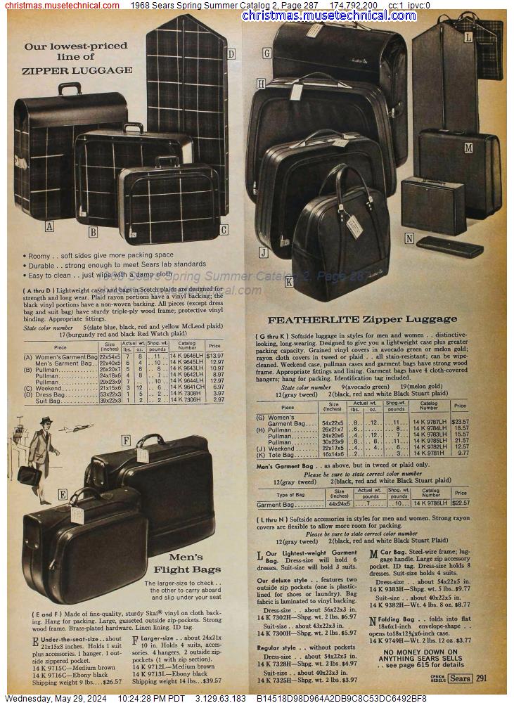 1968 Sears Spring Summer Catalog 2, Page 287