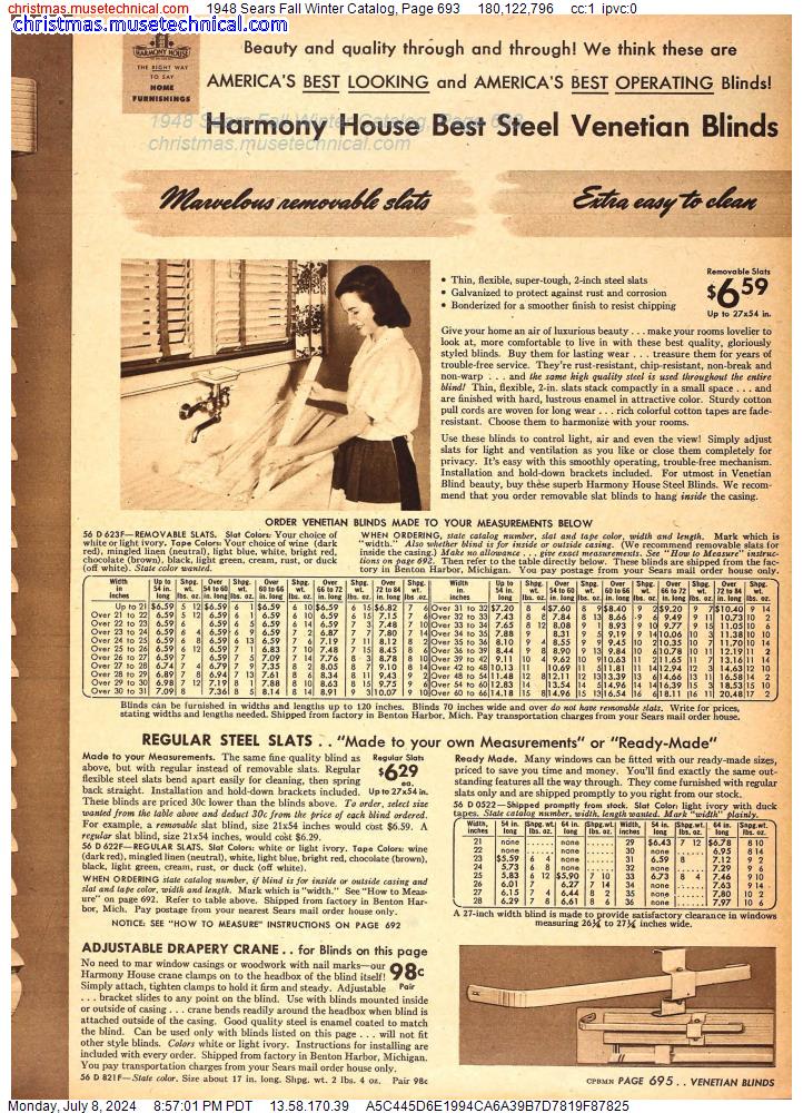 1948 Sears Fall Winter Catalog, Page 693