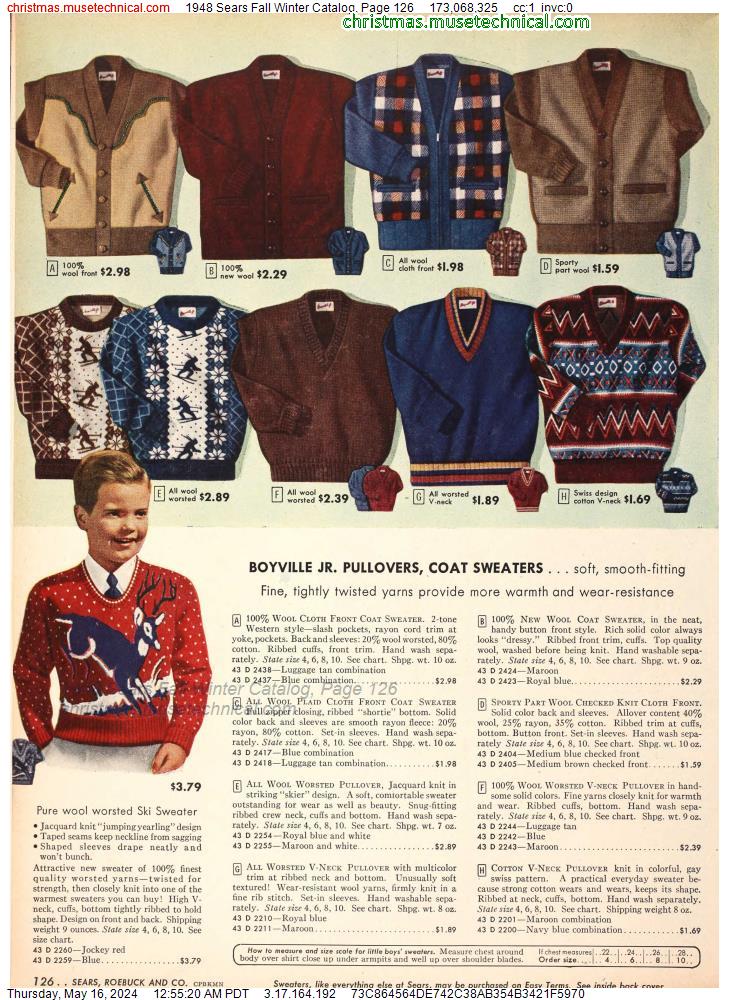 1948 Sears Fall Winter Catalog, Page 126