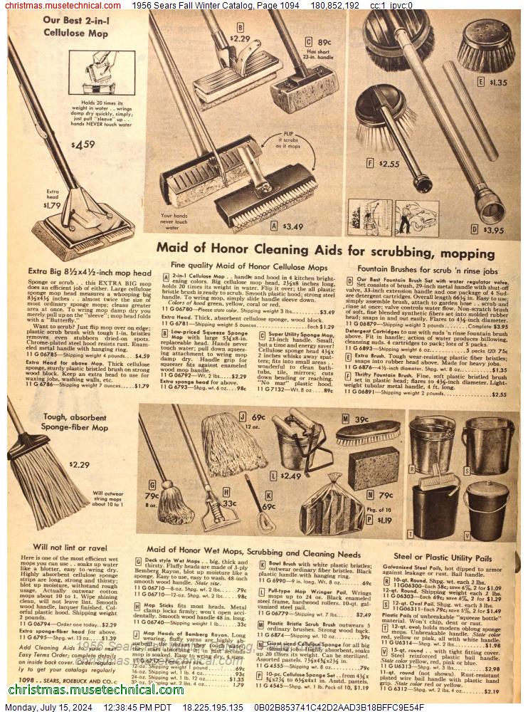 1956 Sears Fall Winter Catalog, Page 1094