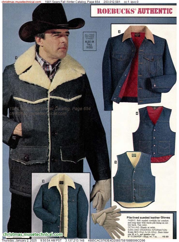 1981 Sears Fall Winter Catalog, Page 654