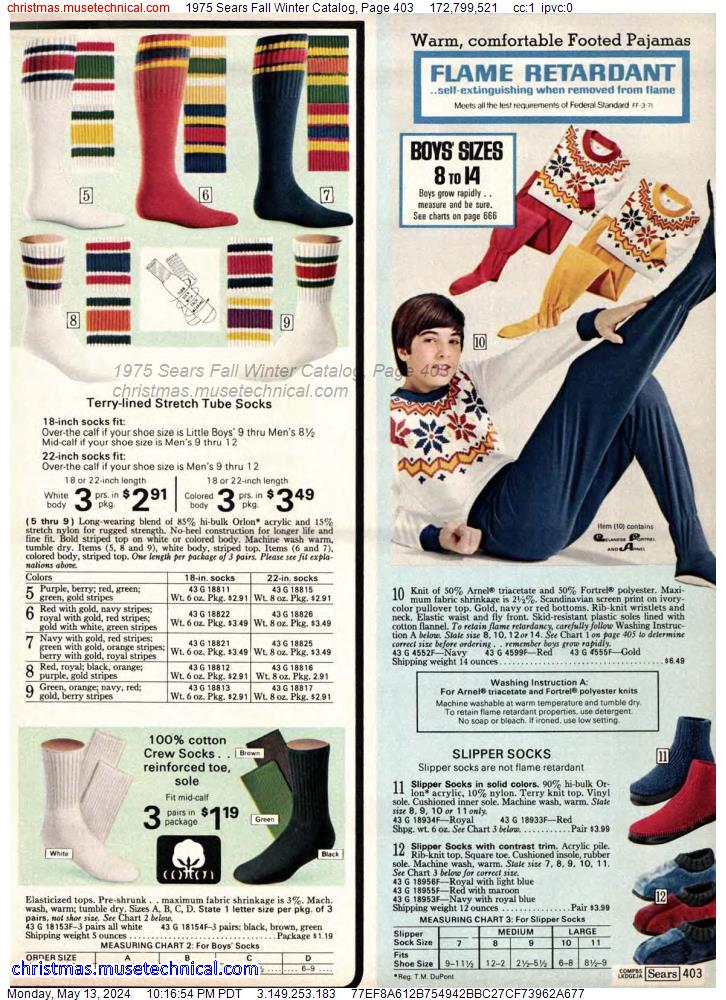 1975 Sears Fall Winter Catalog, Page 403