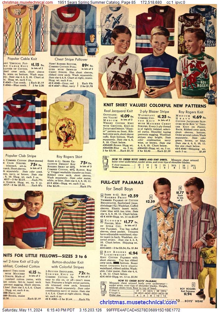 1951 Sears Spring Summer Catalog, Page 85