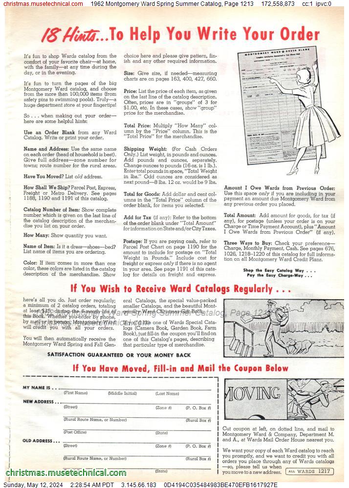 1962 Montgomery Ward Spring Summer Catalog, Page 1213