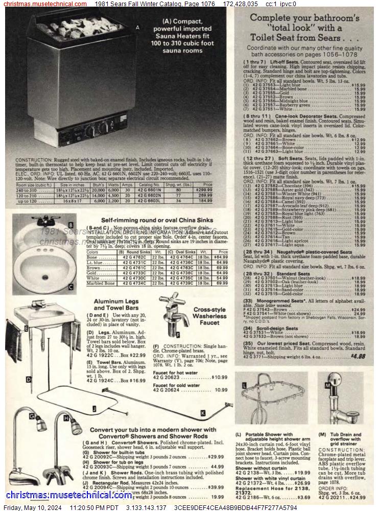 1981 Sears Fall Winter Catalog, Page 1076