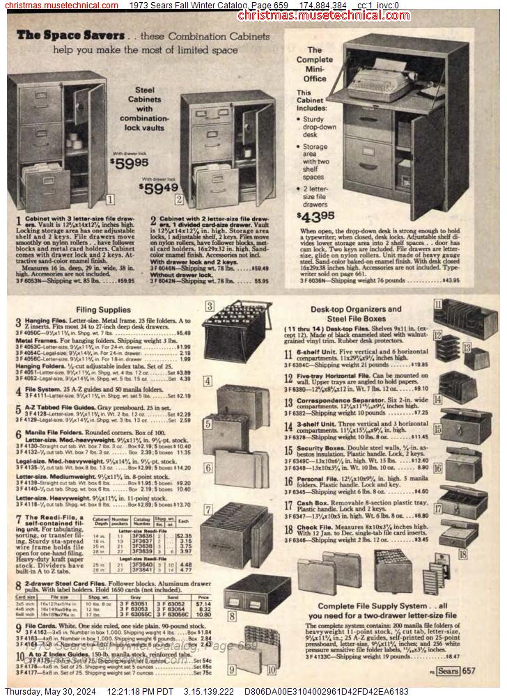 1973 Sears Fall Winter Catalog, Page 659