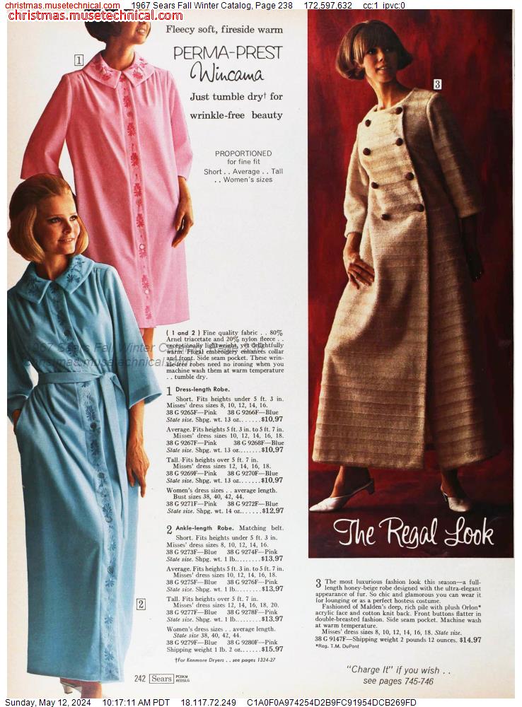 1967 Sears Fall Winter Catalog, Page 238