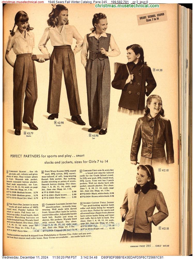 1946 Sears Fall Winter Catalog, Page 245