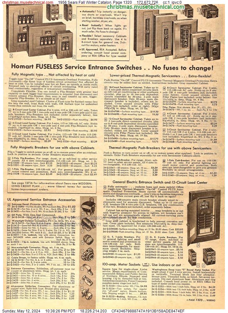 1956 Sears Fall Winter Catalog, Page 1320