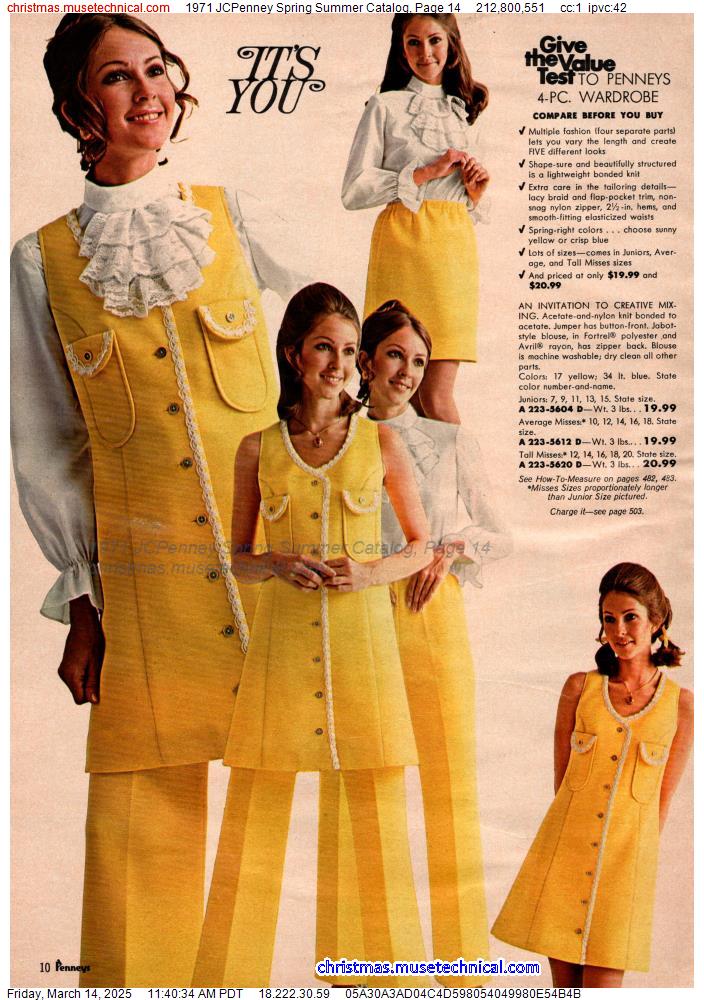 1971 JCPenney Spring Summer Catalog, Page 14