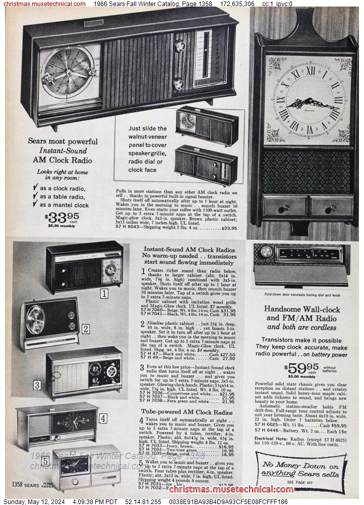 1966 Sears Fall Winter Catalog, Page 1358