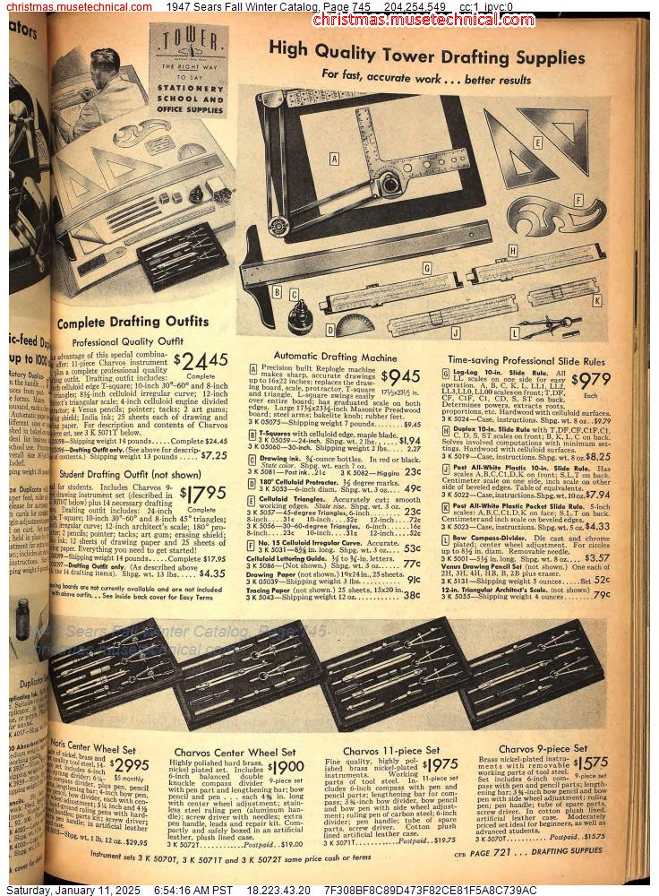 1947 Sears Fall Winter Catalog, Page 745