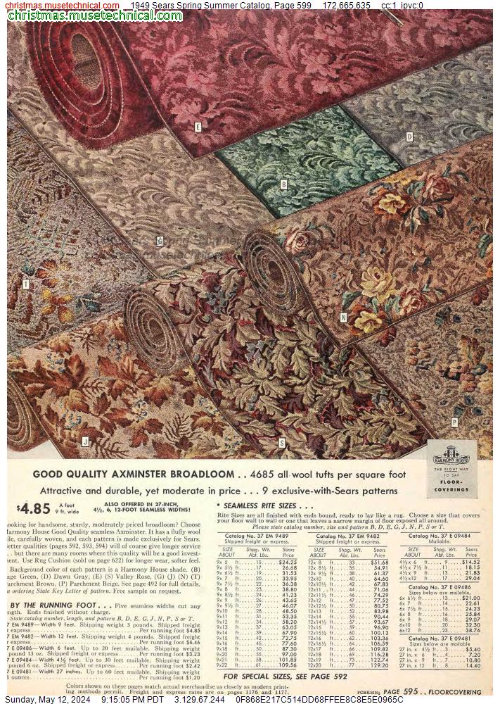 1949 Sears Spring Summer Catalog, Page 599