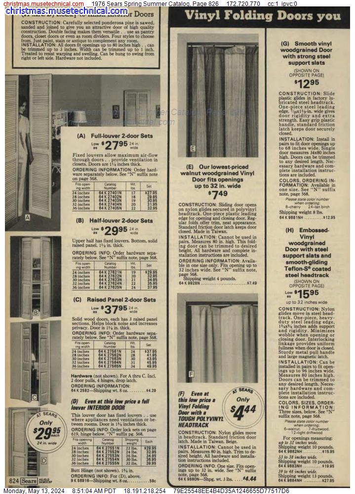 1976 Sears Spring Summer Catalog, Page 826