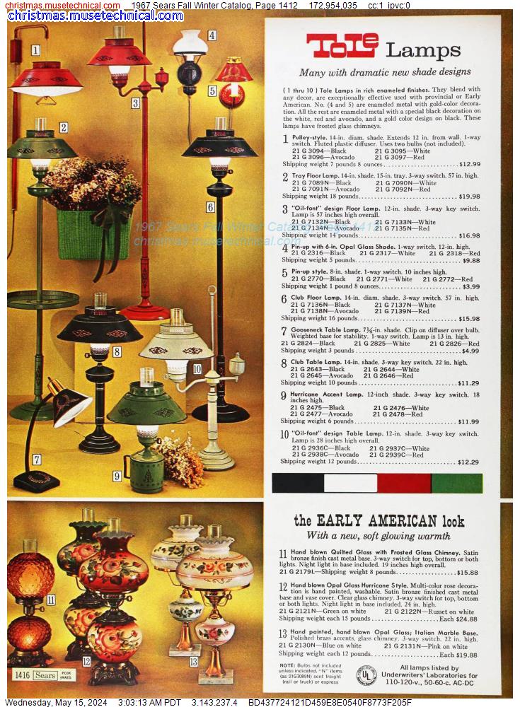 1967 Sears Fall Winter Catalog, Page 1412