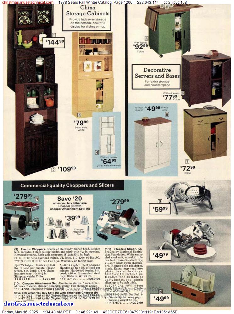 1978 Sears Fall Winter Catalog, Page 1206