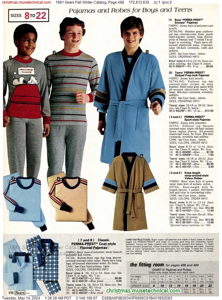1981 Sears Fall Winter Catalog, Page 498