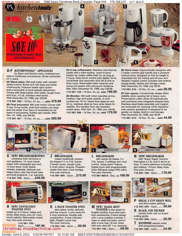 1998 Sears Christmas Book (Canada), Page 548