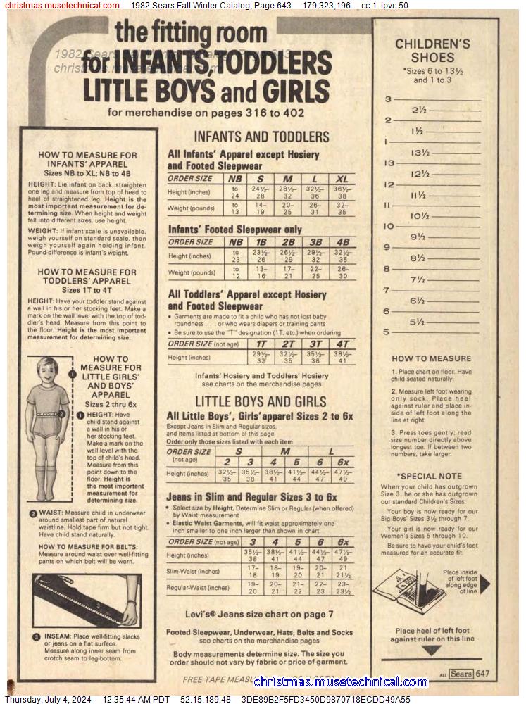 1982 Sears Fall Winter Catalog, Page 643