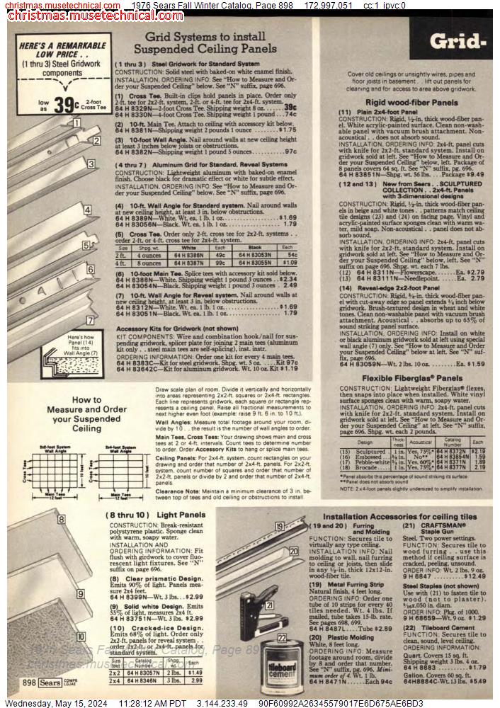 1976 Sears Fall Winter Catalog, Page 898