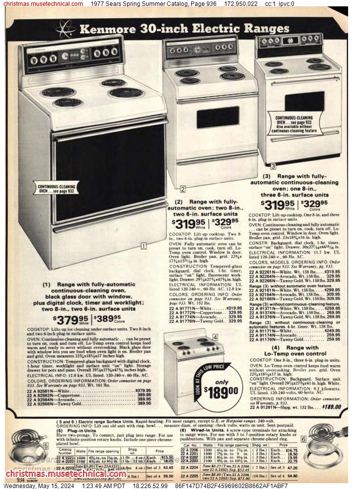1977 Sears Spring Summer Catalog, Page 936