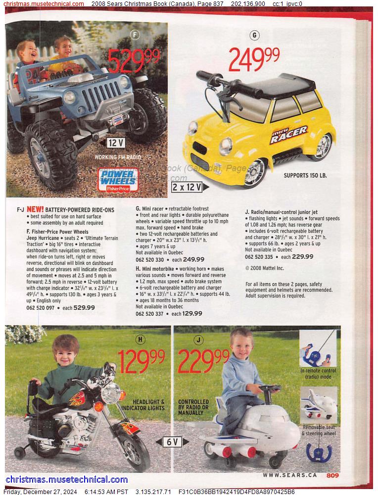 2008 Sears Christmas Book (Canada), Page 837