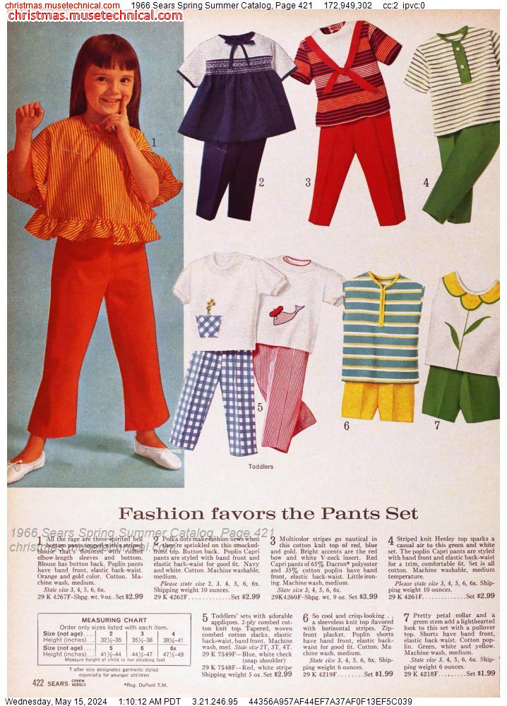 1966 Sears Spring Summer Catalog, Page 421