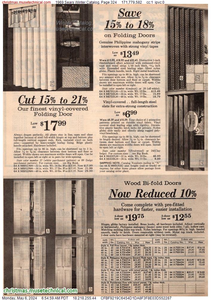 1969 Sears Winter Catalog, Page 324