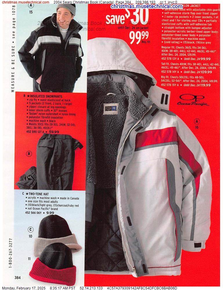 2004 Sears Christmas Book (Canada), Page 384