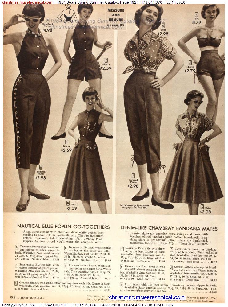 1954 Sears Spring Summer Catalog, Page 192