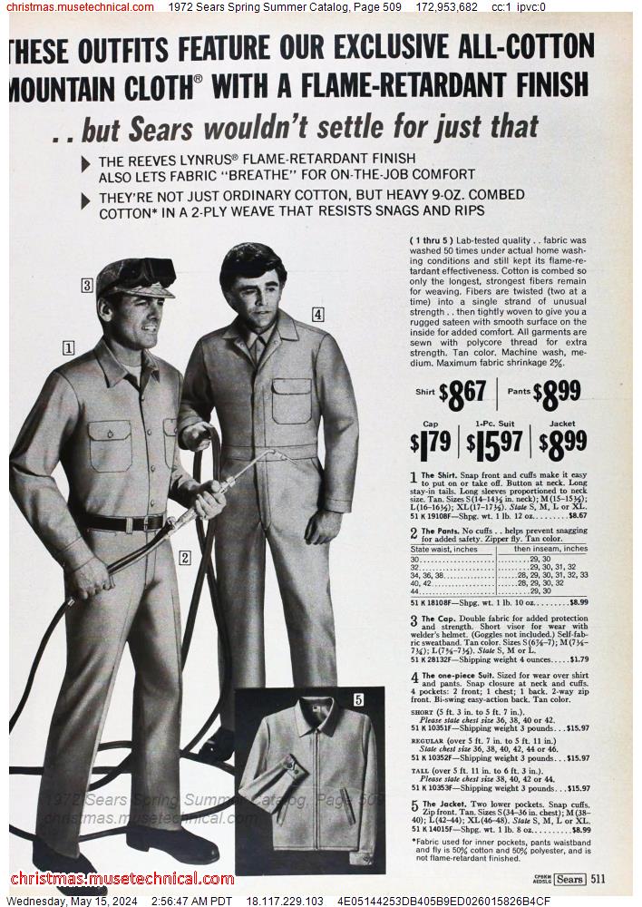 1972 Sears Spring Summer Catalog, Page 509