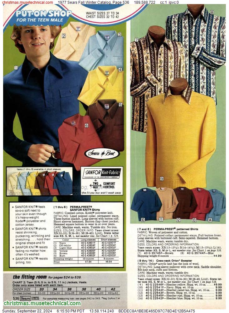 1977 Sears Fall Winter Catalog, Page 536 - Catalogs & Wishbooks