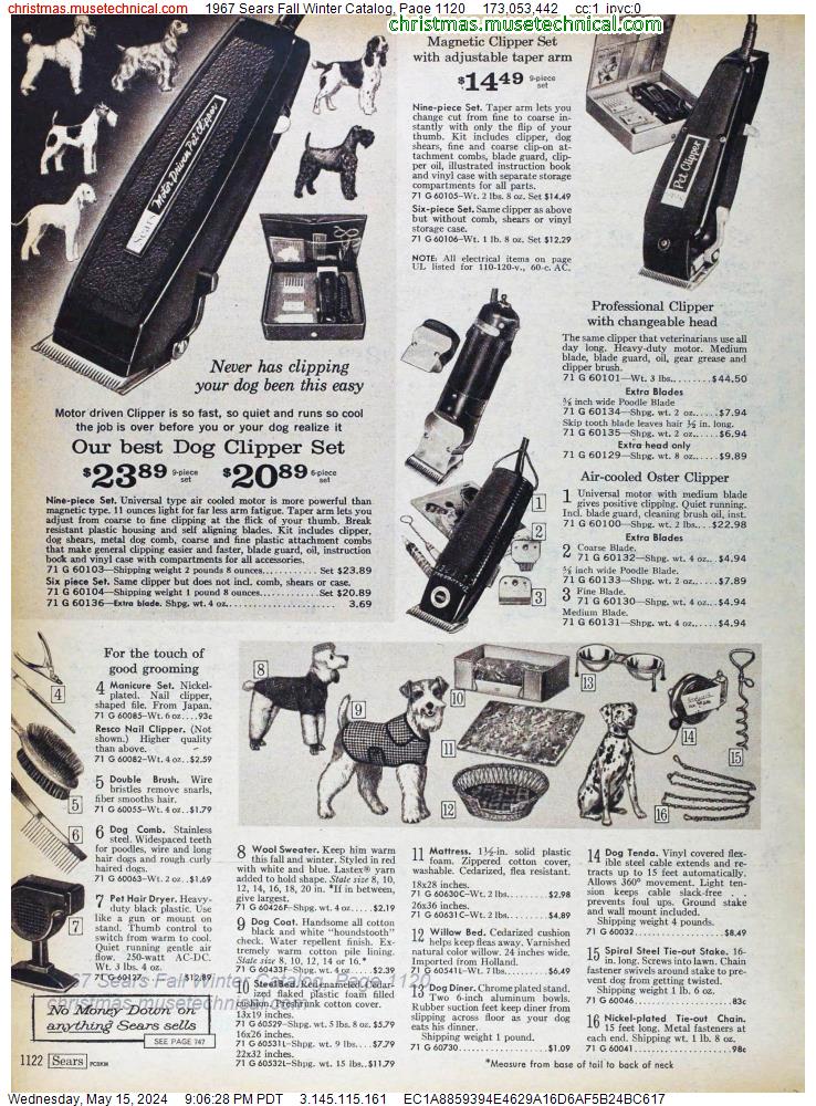 1967 Sears Fall Winter Catalog, Page 1120