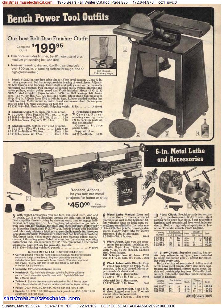 1975 Sears Fall Winter Catalog, Page 885