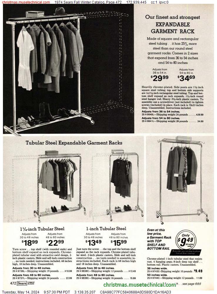 1974 Sears Fall Winter Catalog, Page 472